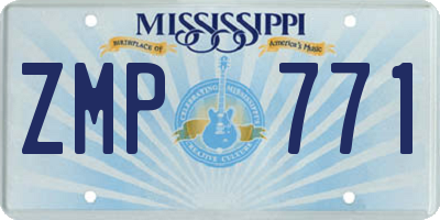 MS license plate ZMP771