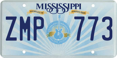 MS license plate ZMP773