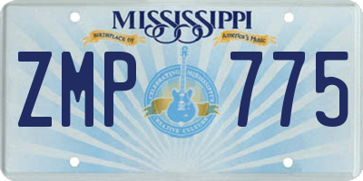MS license plate ZMP775