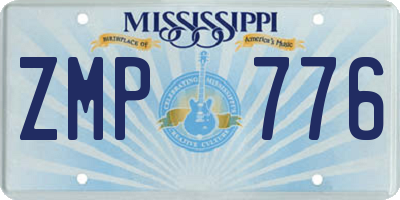 MS license plate ZMP776