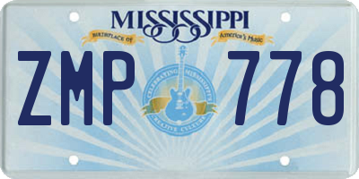 MS license plate ZMP778
