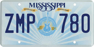 MS license plate ZMP780