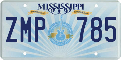 MS license plate ZMP785