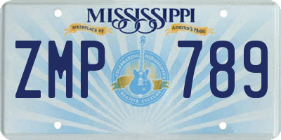 MS license plate ZMP789