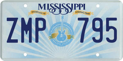 MS license plate ZMP795
