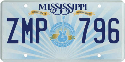 MS license plate ZMP796