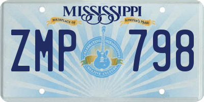 MS license plate ZMP798