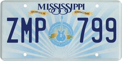 MS license plate ZMP799