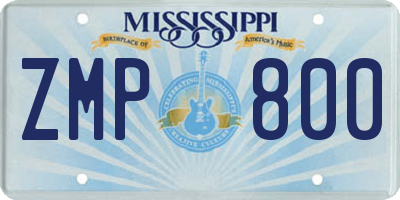MS license plate ZMP800