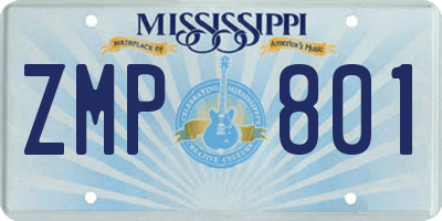MS license plate ZMP801