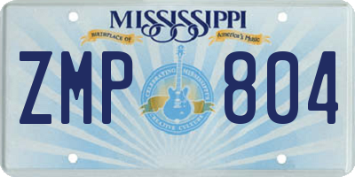 MS license plate ZMP804