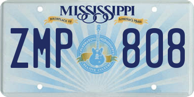 MS license plate ZMP808