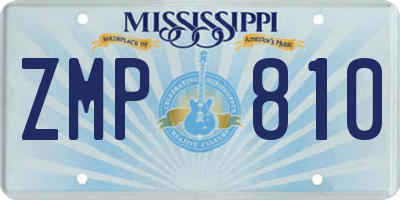 MS license plate ZMP810