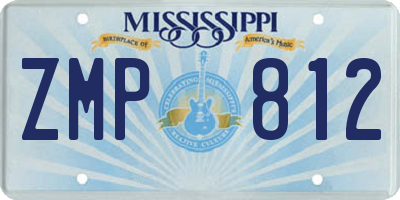 MS license plate ZMP812
