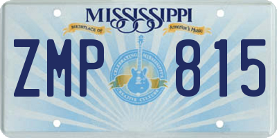 MS license plate ZMP815