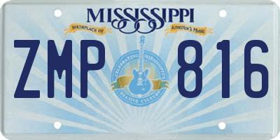 MS license plate ZMP816