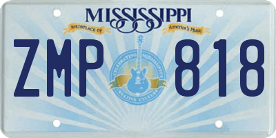 MS license plate ZMP818