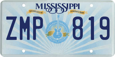 MS license plate ZMP819