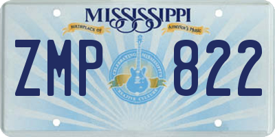 MS license plate ZMP822