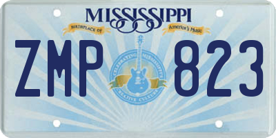 MS license plate ZMP823