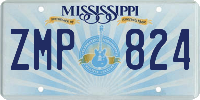 MS license plate ZMP824