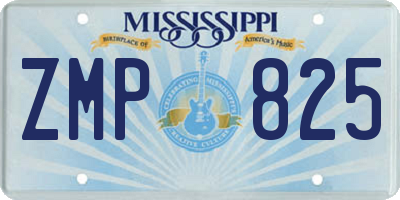 MS license plate ZMP825