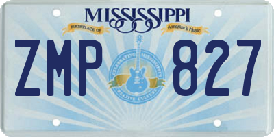 MS license plate ZMP827