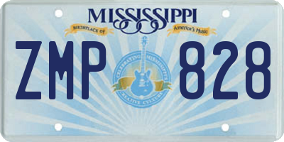MS license plate ZMP828