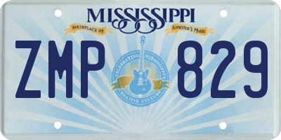 MS license plate ZMP829