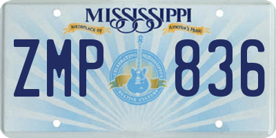 MS license plate ZMP836