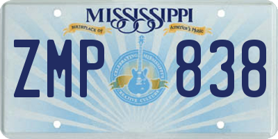 MS license plate ZMP838