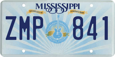 MS license plate ZMP841