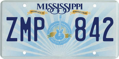 MS license plate ZMP842
