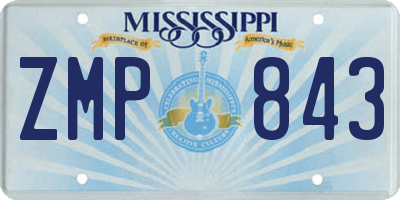 MS license plate ZMP843