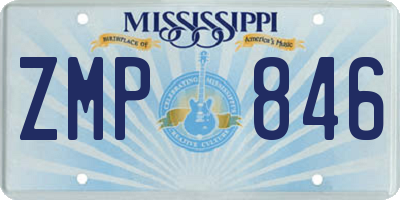 MS license plate ZMP846