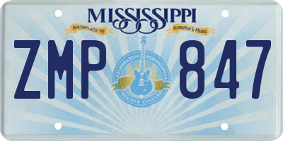 MS license plate ZMP847