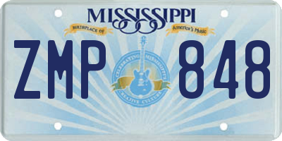 MS license plate ZMP848