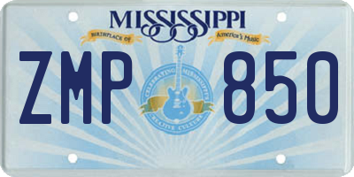 MS license plate ZMP850
