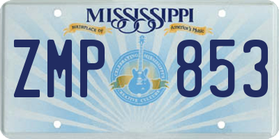 MS license plate ZMP853