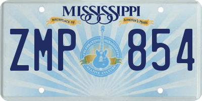 MS license plate ZMP854