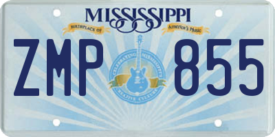 MS license plate ZMP855