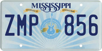 MS license plate ZMP856