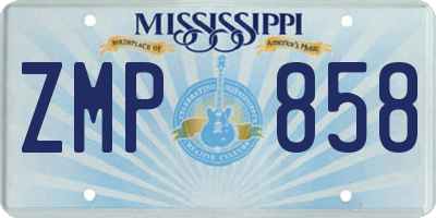 MS license plate ZMP858