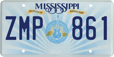 MS license plate ZMP861