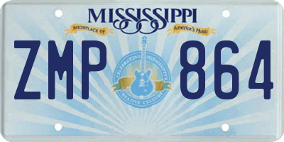 MS license plate ZMP864