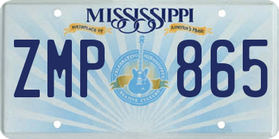 MS license plate ZMP865
