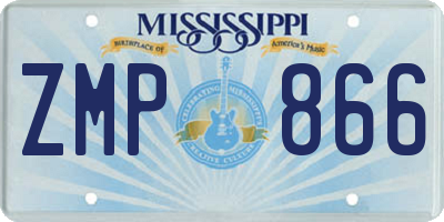MS license plate ZMP866