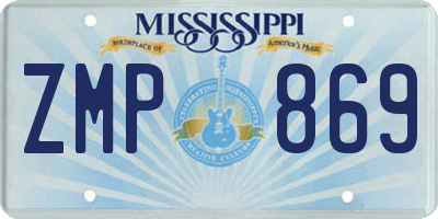 MS license plate ZMP869