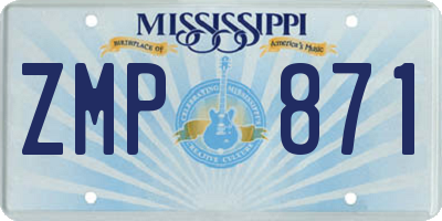 MS license plate ZMP871