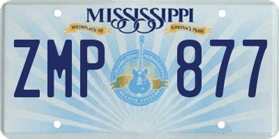 MS license plate ZMP877
